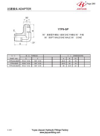 E BSPT Txiv neej SAE Flare Adapter